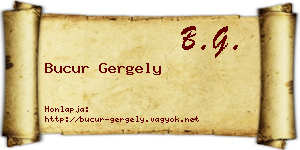 Bucur Gergely névjegykártya